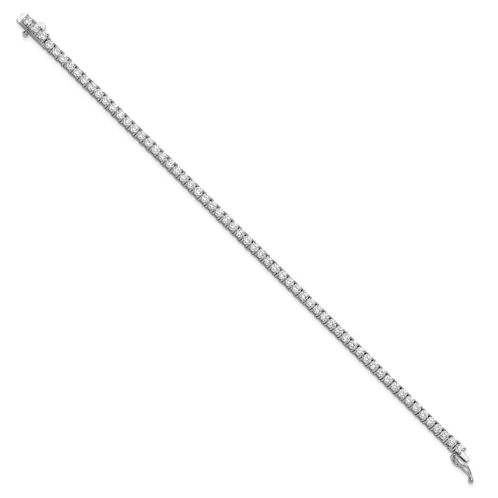 Sterling Shimmer Sterling Silver Rhodium-plated 3mm CZ 62 Stone 8 inch Bracelet 8 inches