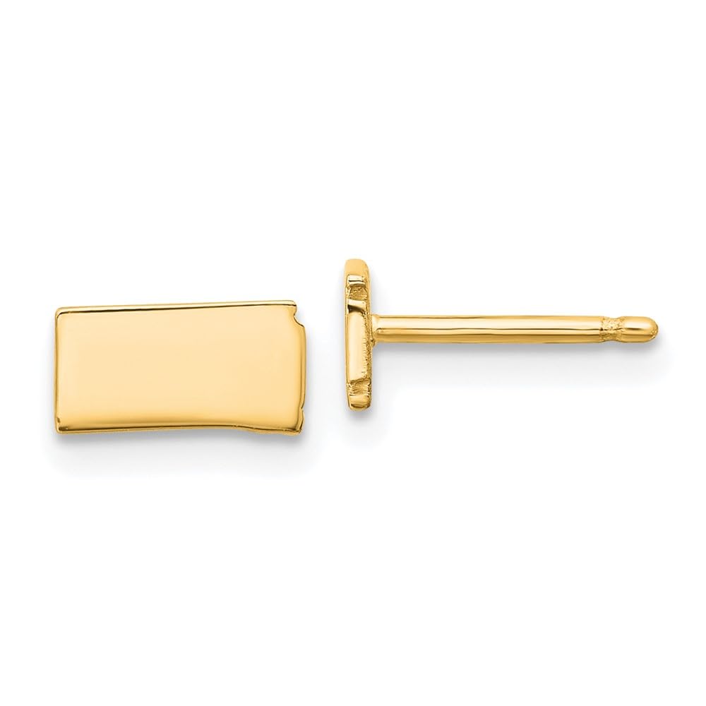 Sterling Silver/Gold-plated North Dakota State Earrings