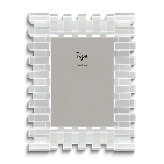 Brick Pattern Crystal Glass 4x6 Photo Frame