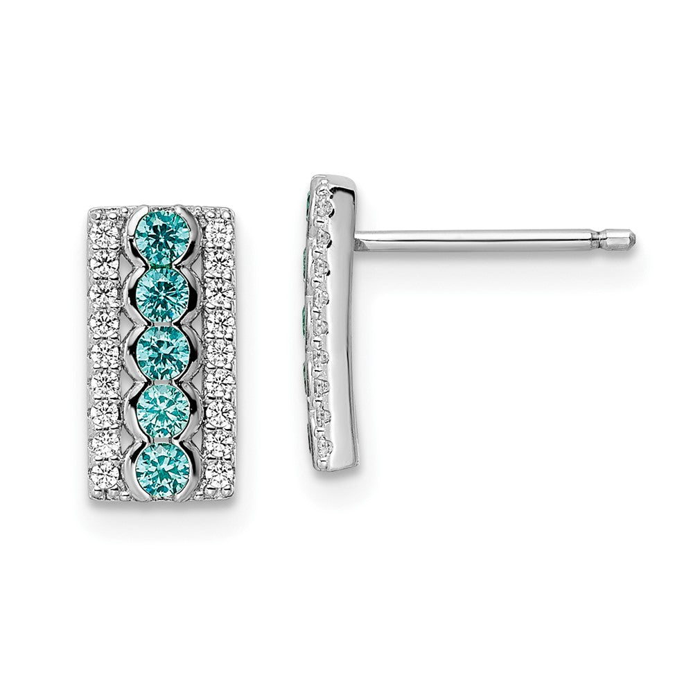 White Ice Sterling Silver Rhodium-plated Diamond Open Circle  Stud Post Earrings