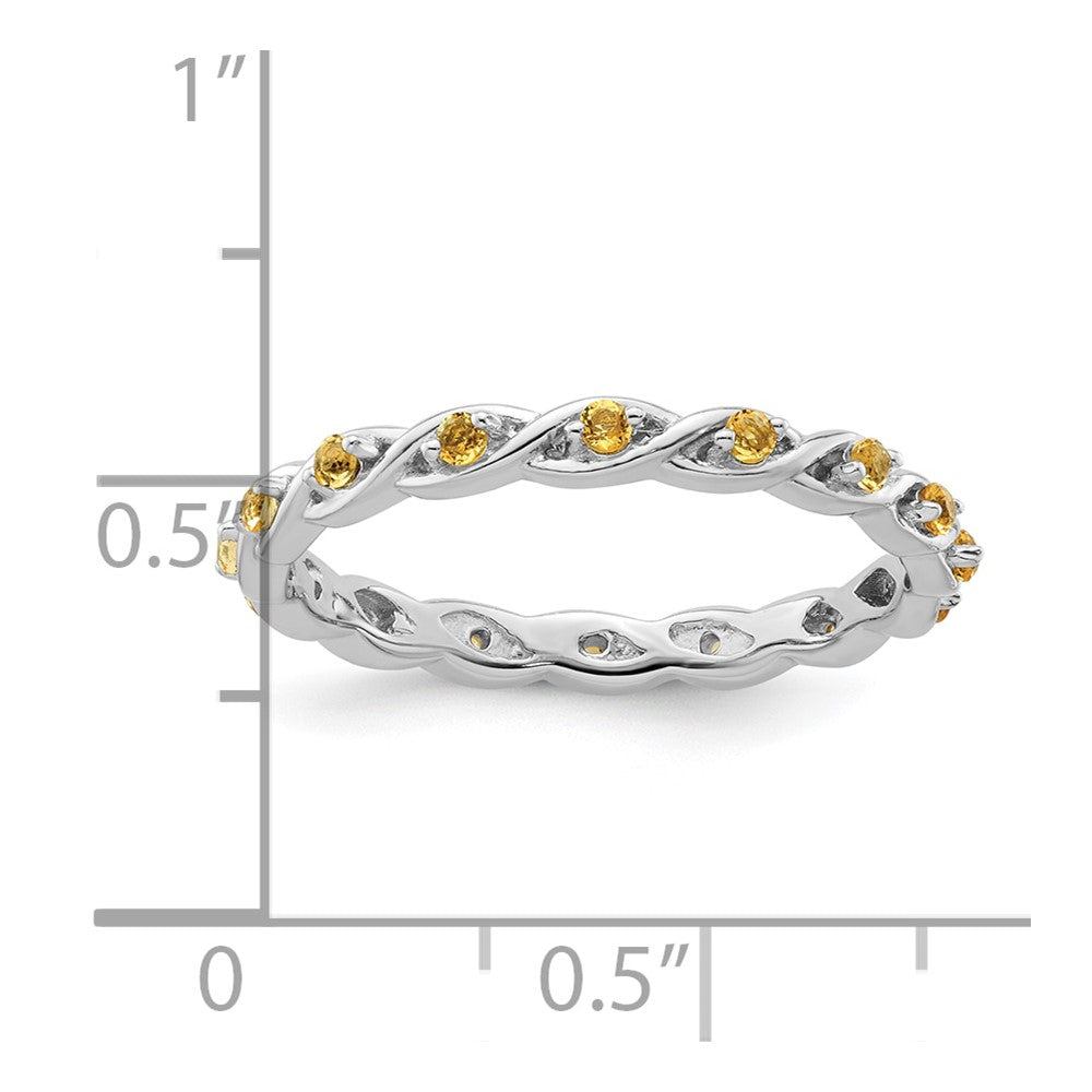 Sterling Silver Stackable Expressions Citrine Ring Size -5