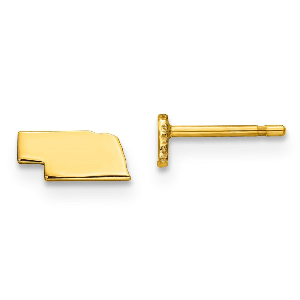 Sterling Silver/Gold-plated Nebraska State Earrings