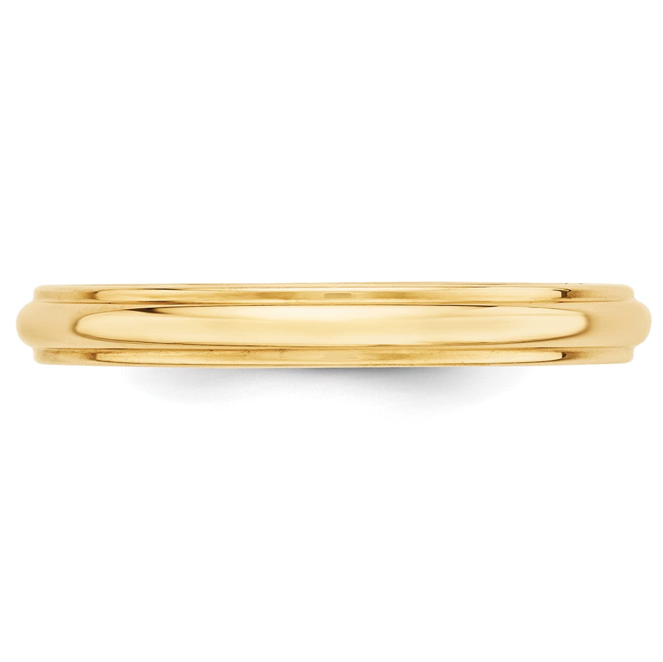 10k Yellow Gold 3mm Half Round with Edge Wedding Band Size 8
