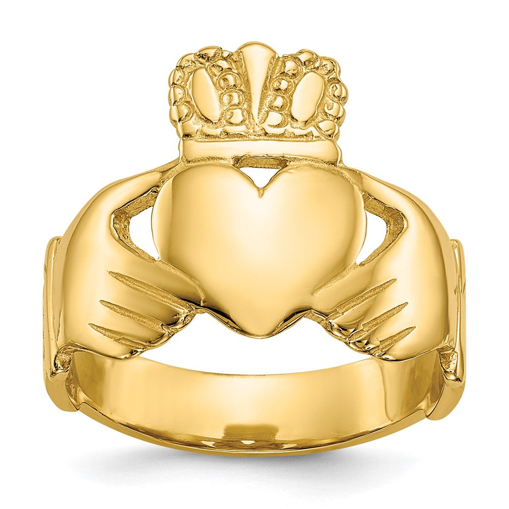 14k Polished Ladies Claddagh Ring Size 6