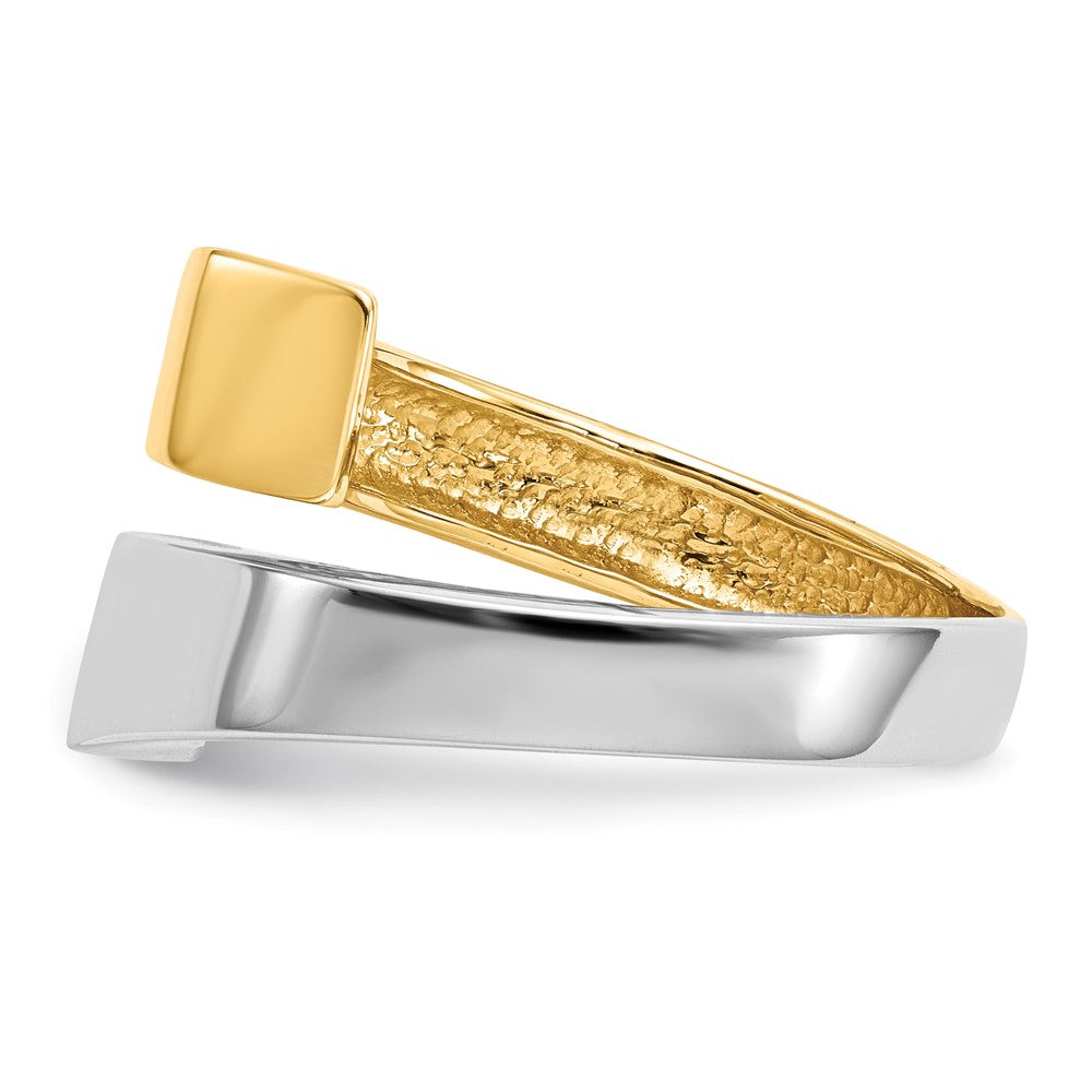 14k Two-tone Square Overlapping Ring Size 7