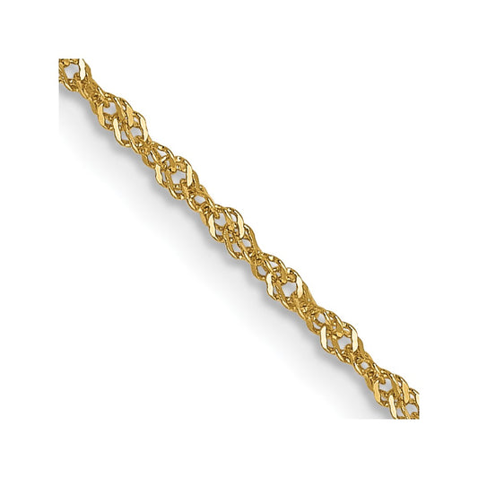 14K 1mm Singapore with Spring Ring Clasp Chain