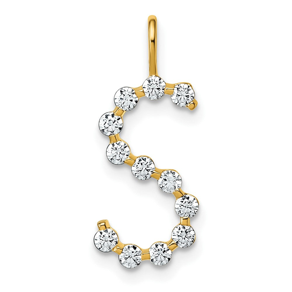 True Origin 14k 3/8 carat Lab Grown Diamond VS DEF Alphabet S Pendant