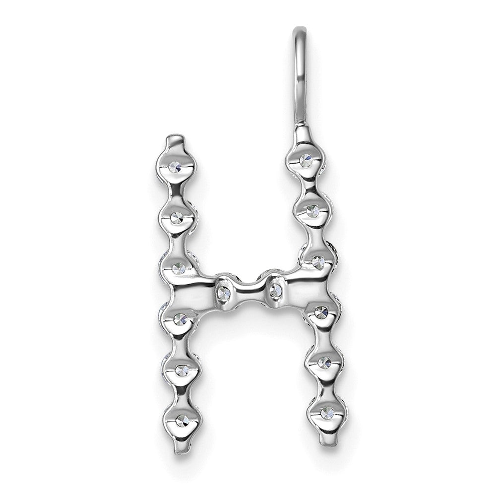 True Origin 14k White Gold 1/2 carat Lab Grown Diamond VS DEF Alphabet H Pendant