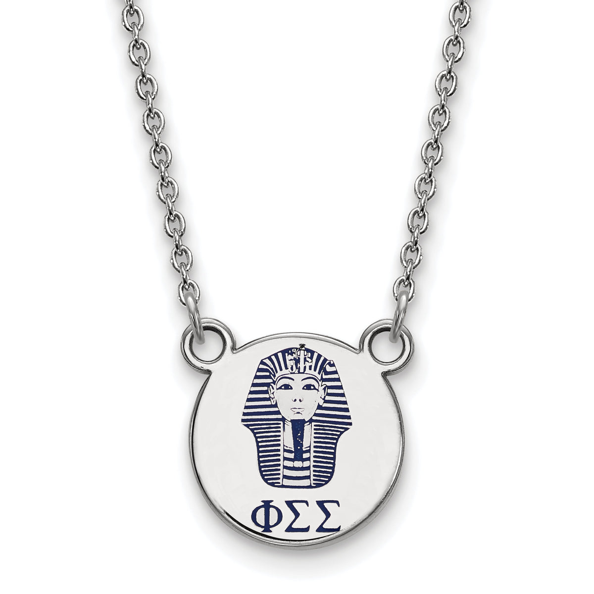 Sterling Silver LogoArt 18in Official Licensed Greek Sororities Phi Sigma Sigma (???) XS Enamel Pendant w/Necklace
