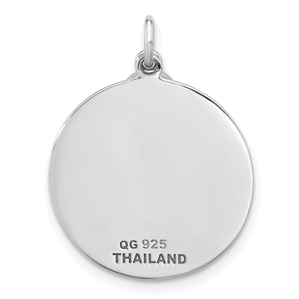 Sterling Silver Rh-plated Enameled THOUGHTS OF YOU.. Pendant