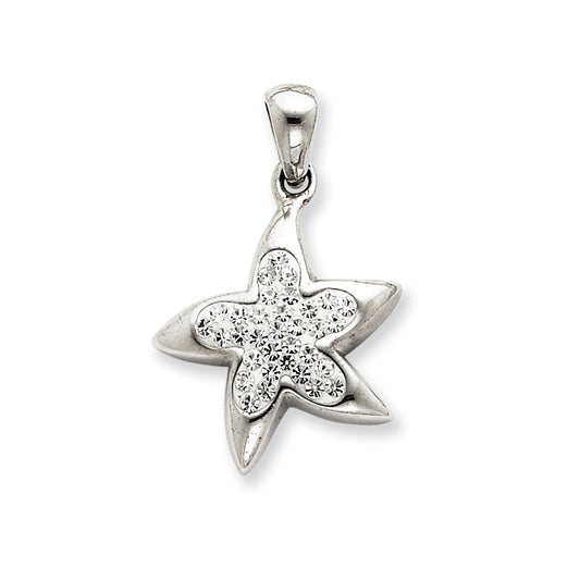 Sterling Silver Stellux Crystal Starfish Pendant