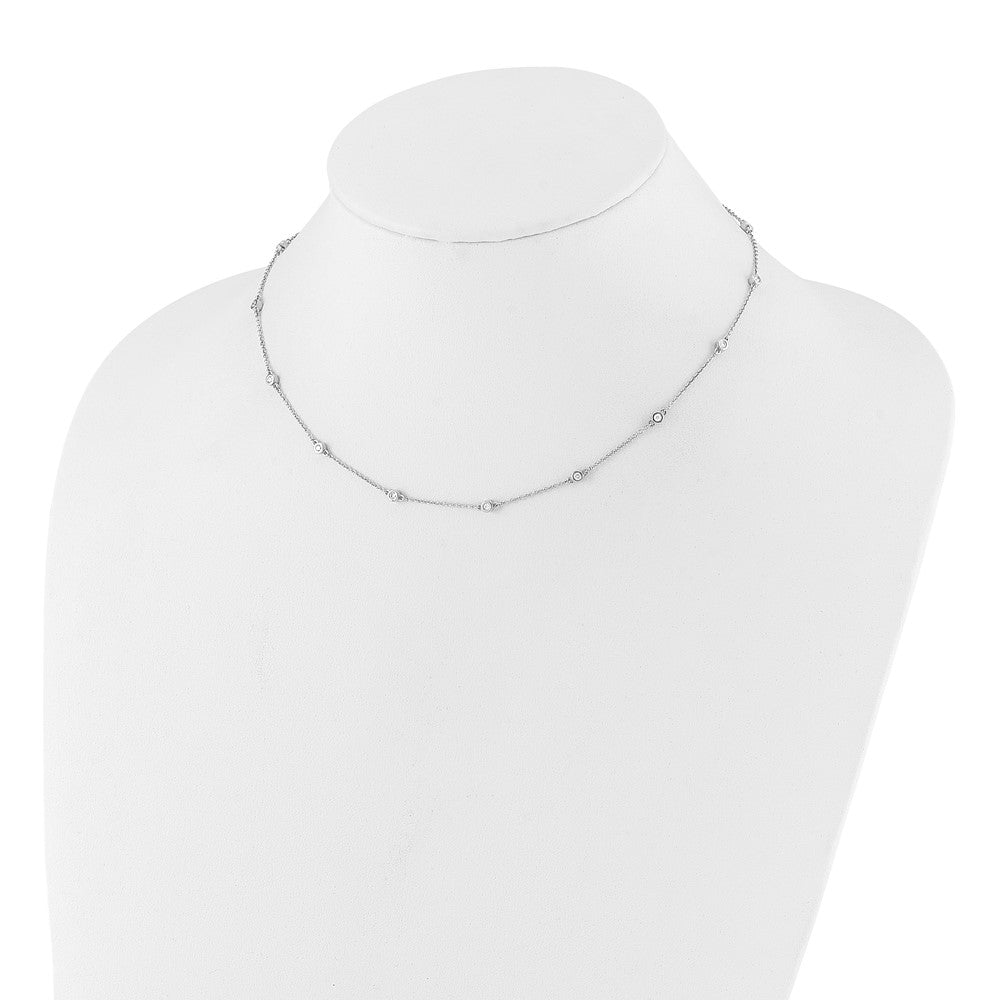 True Origin 14k White Gold 3/8 carat Lab Grown Diamond VS DEF Sixteen Station 16 inch Necklace