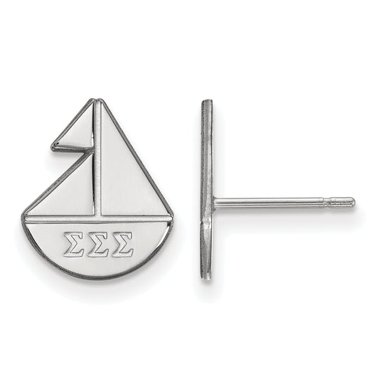 Sterling Silver Official Licensed Greek Sororities Sigma Sigma Sigma (???) XS Post Earrings