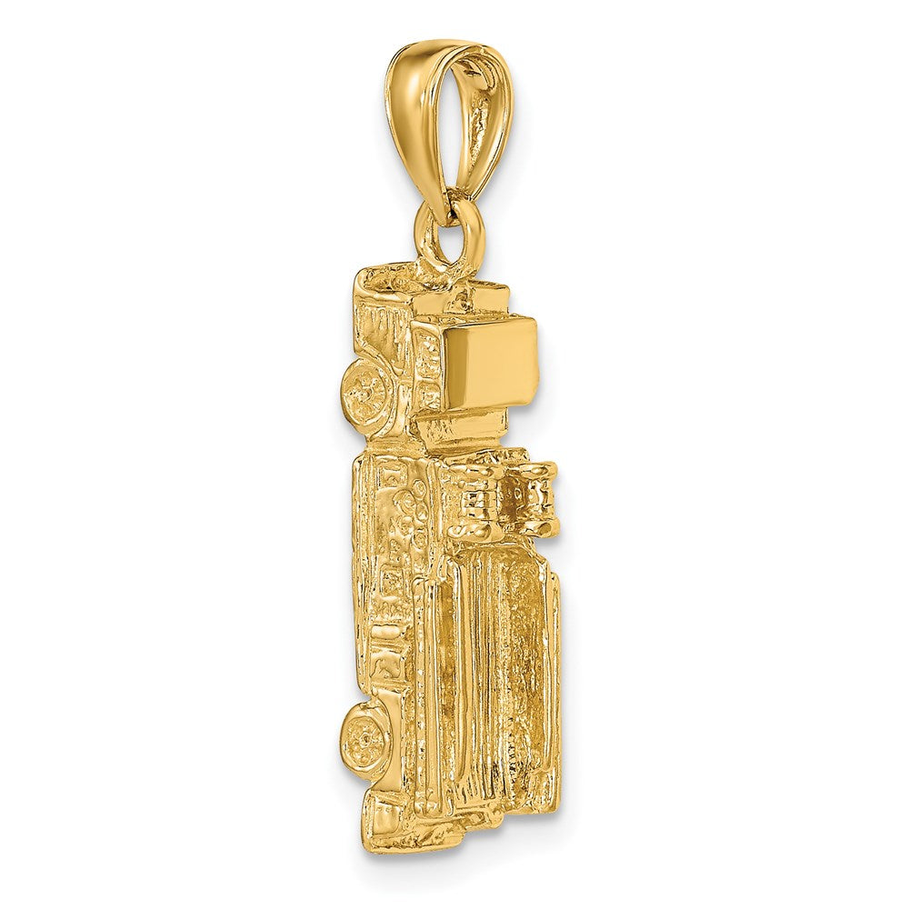 14k 3-D Fire Truck Pendant