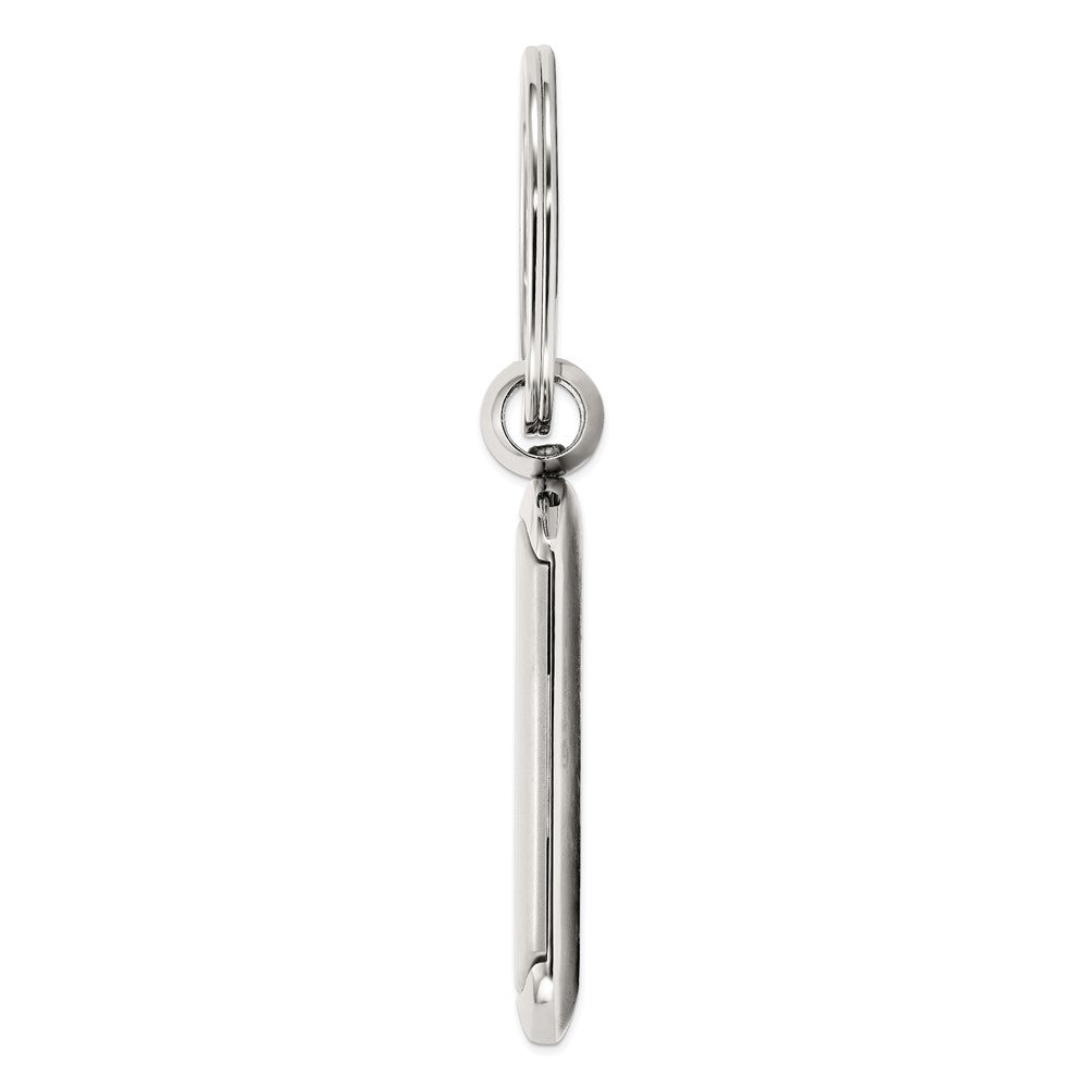 Nickel-plated Polished and Satin Engravable Key Ring