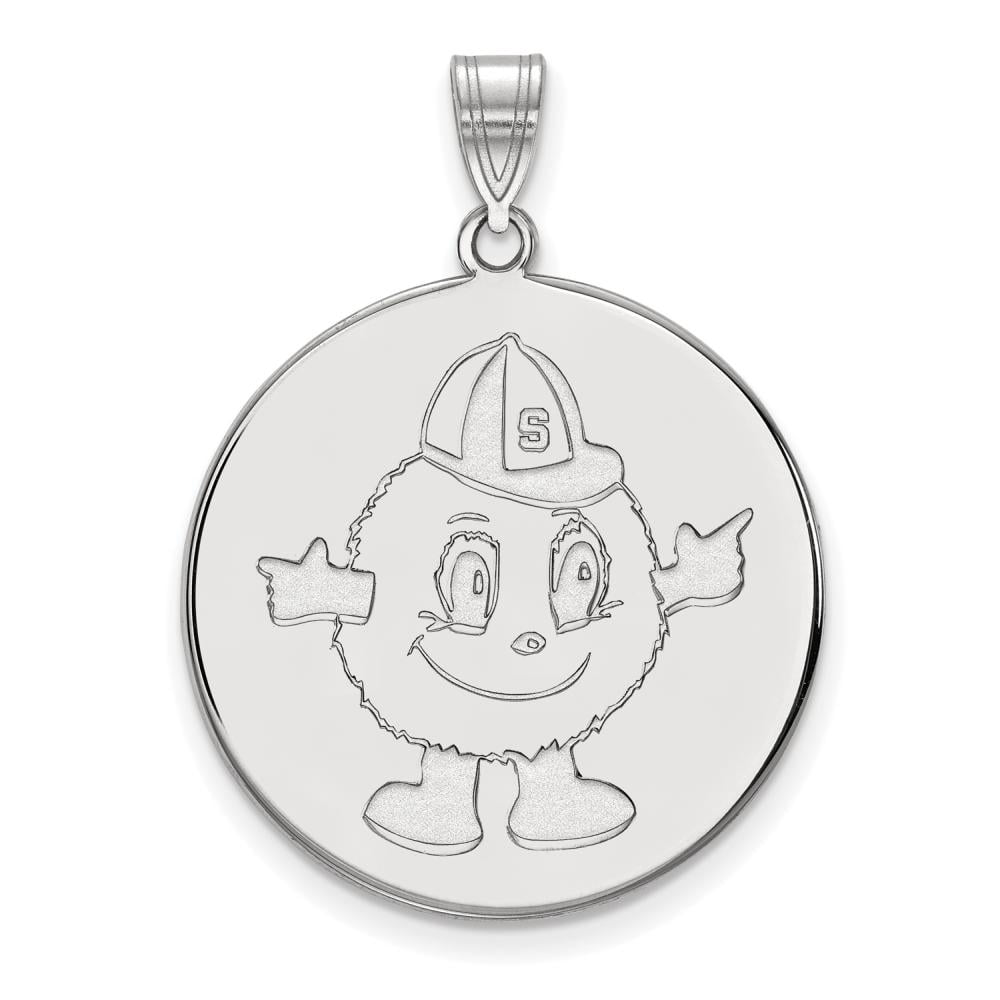 LogoArt Sterling Silver Syracuse University XL Disc Pendant Necklace Female Adult