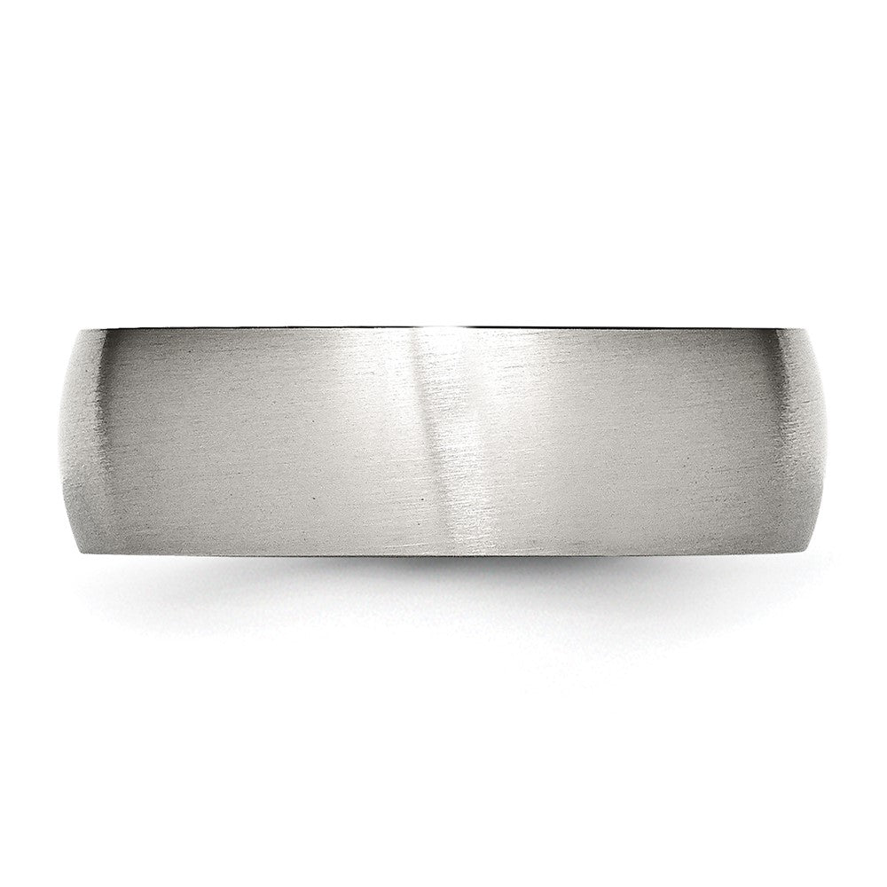 Stainless Steel Brushed 7mm Half Round Band Size - 9