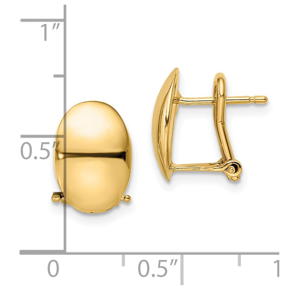 14K Polished Omega Back Earrings
