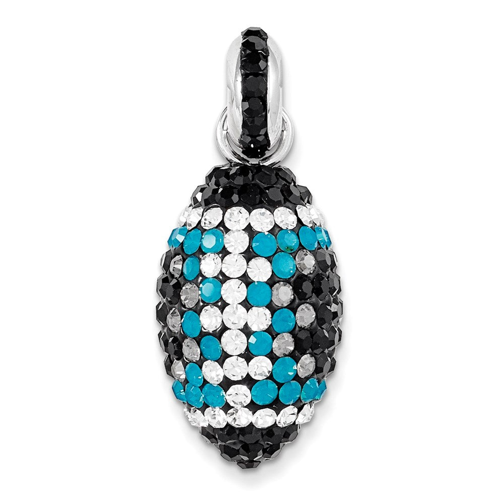 Sterling Silver Crystal Football Pendant