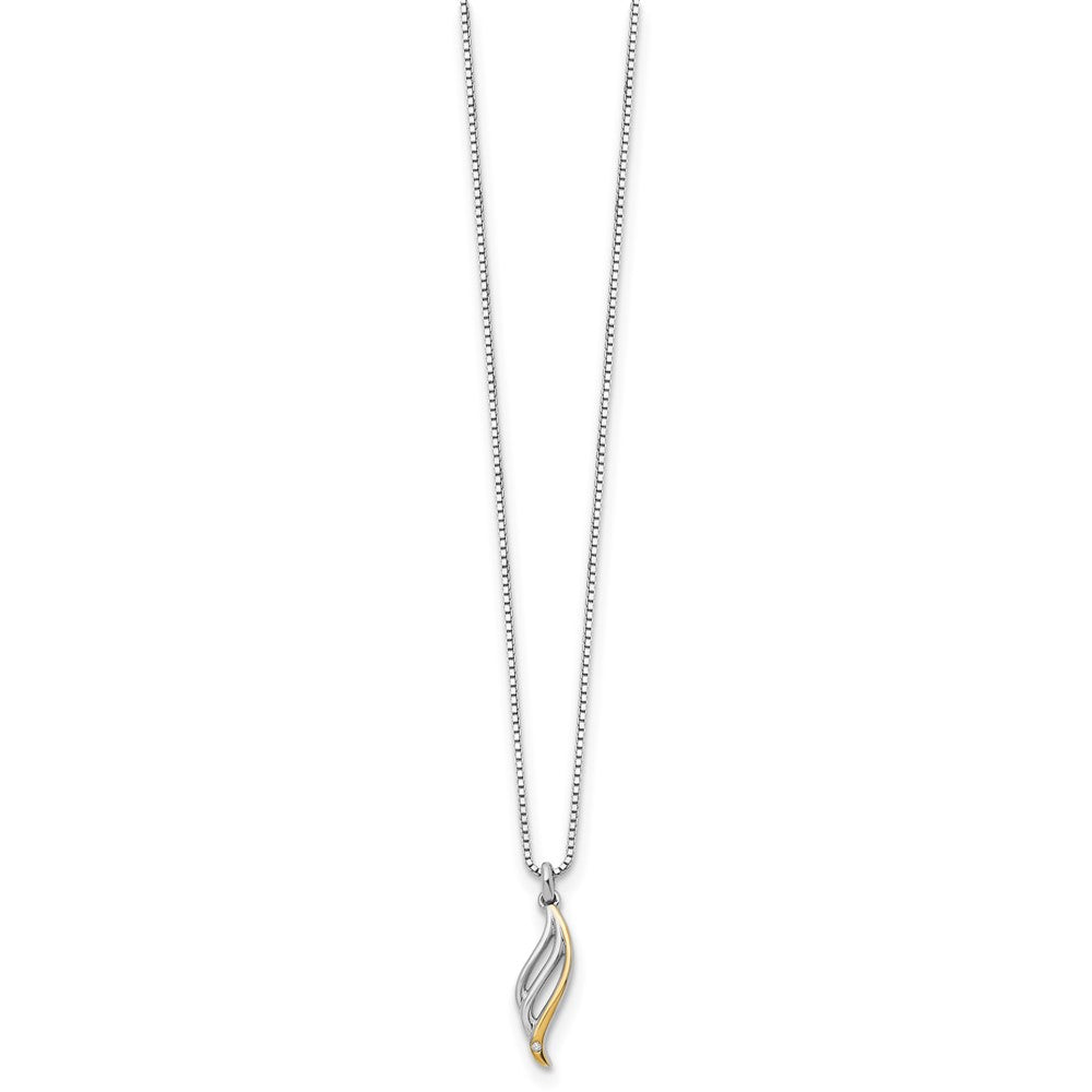 White Ice Sterling Silver Rhodium-plated Gold-tone 18 Inch Diamond Necklace with 2 Inch Extender 18 Inches