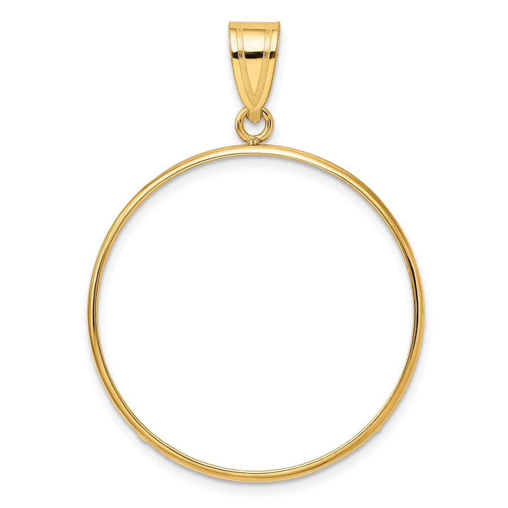 Wideband Distinguished Coin Jewelry 14k Polished 30.0mm Prong Coin Bezel Pendant