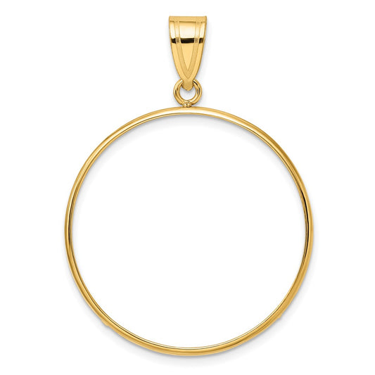 Wideband Distinguished Coin Jewelry 14k Polished 30.0mm Prong Coin Bezel Pendant