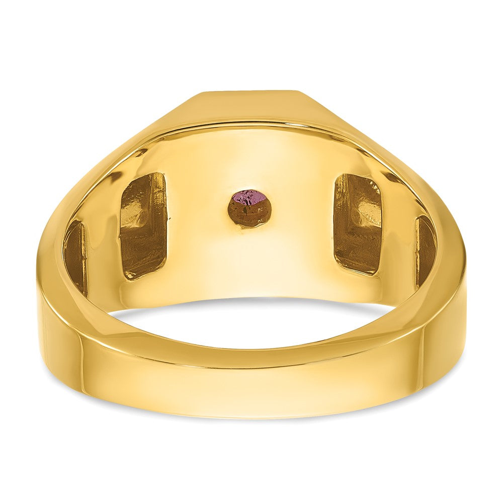 10k IBGoodman Men's Created Ruby Doublet Stone and Diamond Complete Ring
