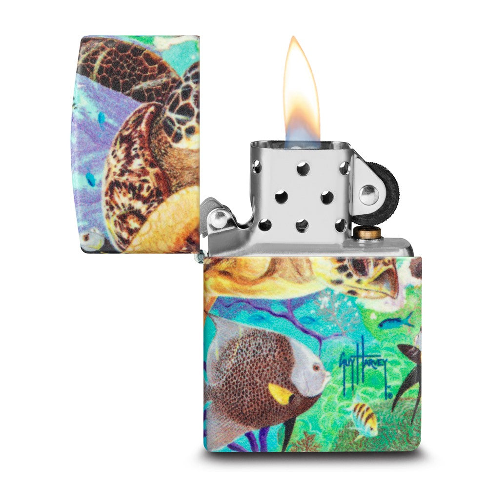 Zippo Glow In The Dark Guy Harveys Full House Ocean Wildlife 540 Color Lighter