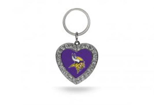 NFL Minnesota Vikings Rhinestone Heart Key Ring QGC7949