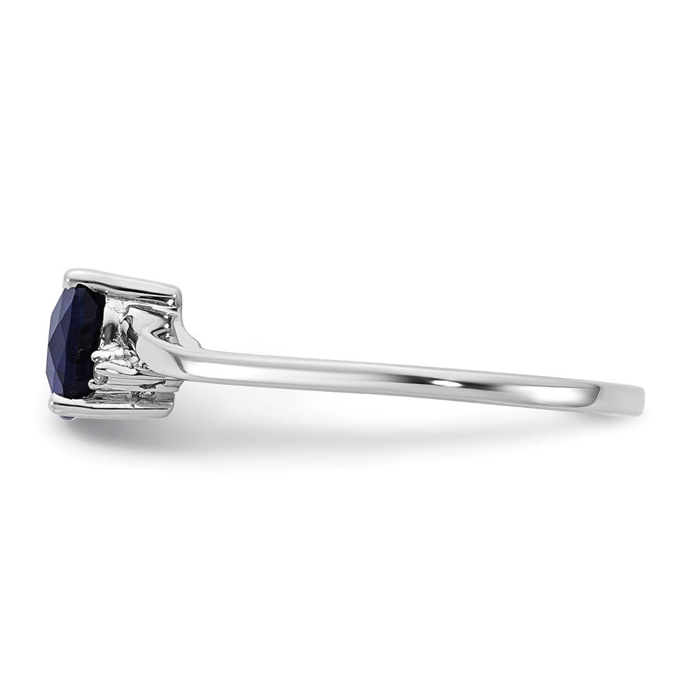 Sterling Silver ANC CR Sapphire & Diamond Ring