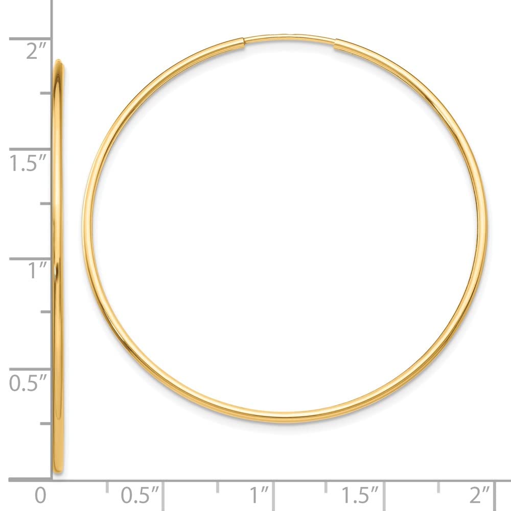 10k Polished Endless Tube Hoop Earrings