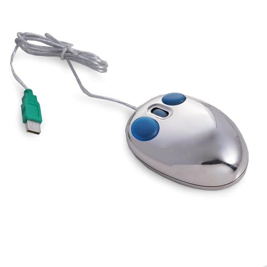 Bey-Berk International D194 Chrome Plated Computer Mouse with Scroll Wheel & USB Connector