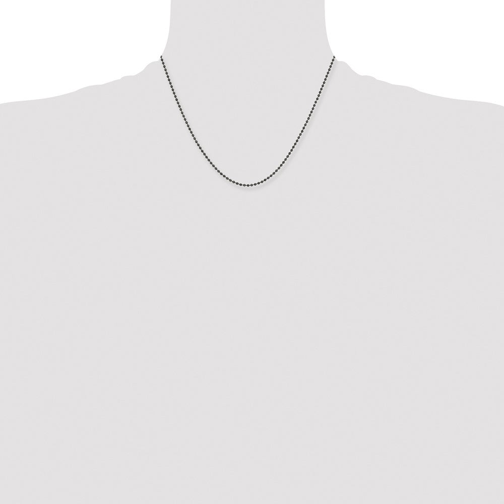 Stainless Steel Polished Black IP-plated 2mm 18in Ball Chain