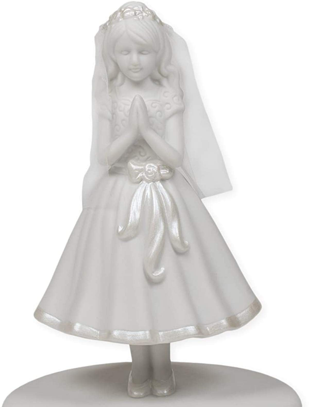 First Communion Girl 7.5 Inch Porcelain Musical Figurine Plays The Lord's Prayer