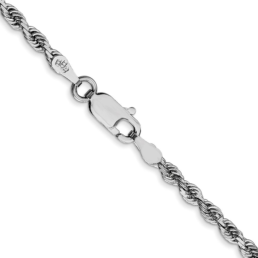 10k White Gold 2.75mm Diamond Cut Quadruple Rope Chain