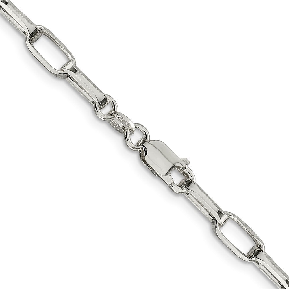 Sterling Silver 5mm Elongated Open Link Chain 24 Inches