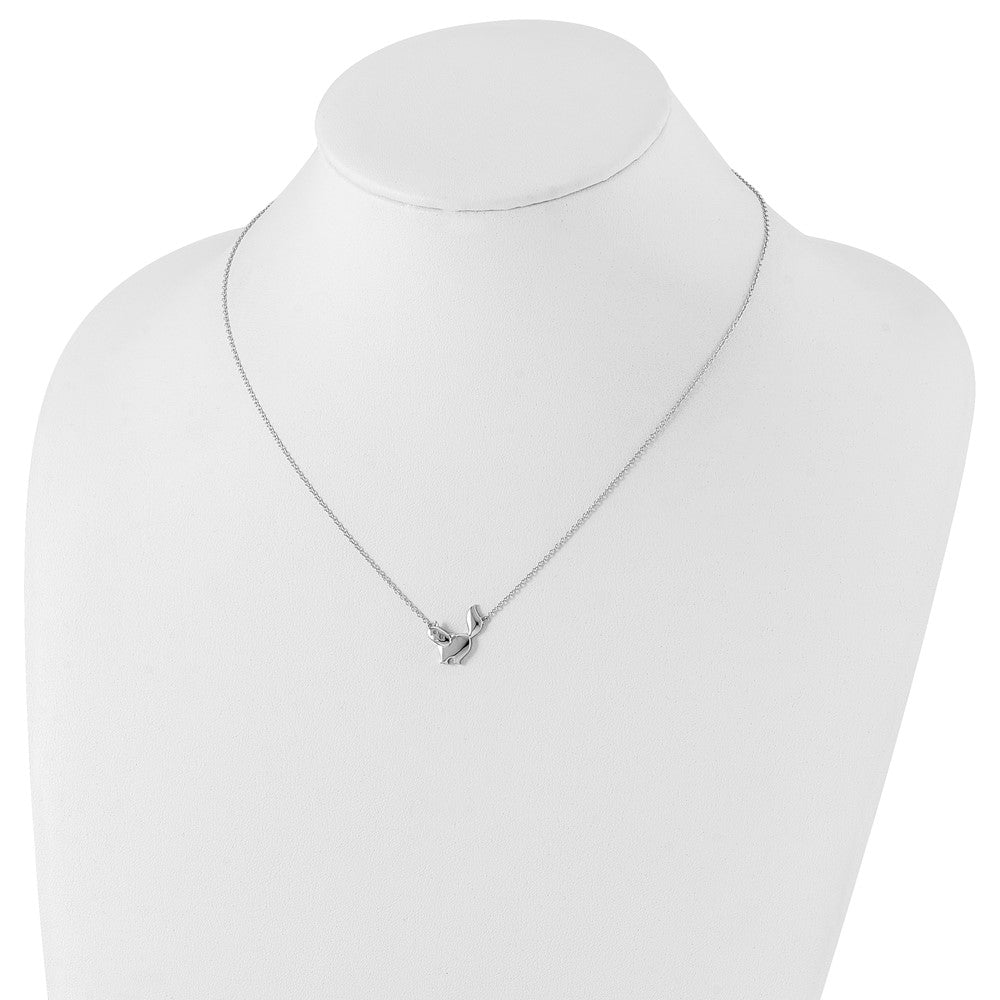 White Ice Sterling Silver Rhodium-plated 18 Inch Diamond Cat Necklace 18 Inches
