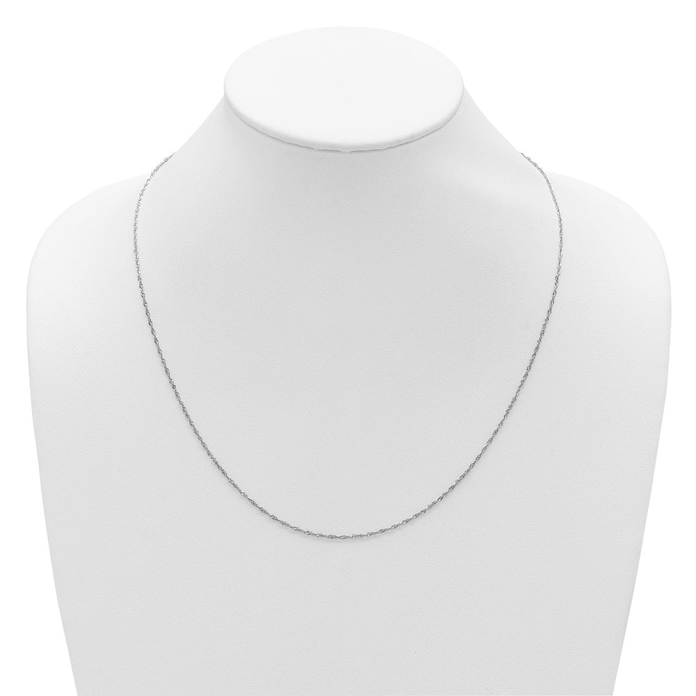 10K White Gold Adjustable 1.3mm Singapore Chain