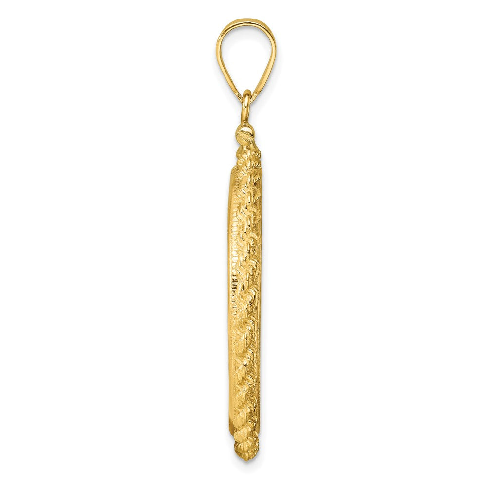 Wideband Distinguished Coin Jewelry 14k Polished Casted Rope 27.0mm x 2.35mm Screw Top Coin Bezel Pendant