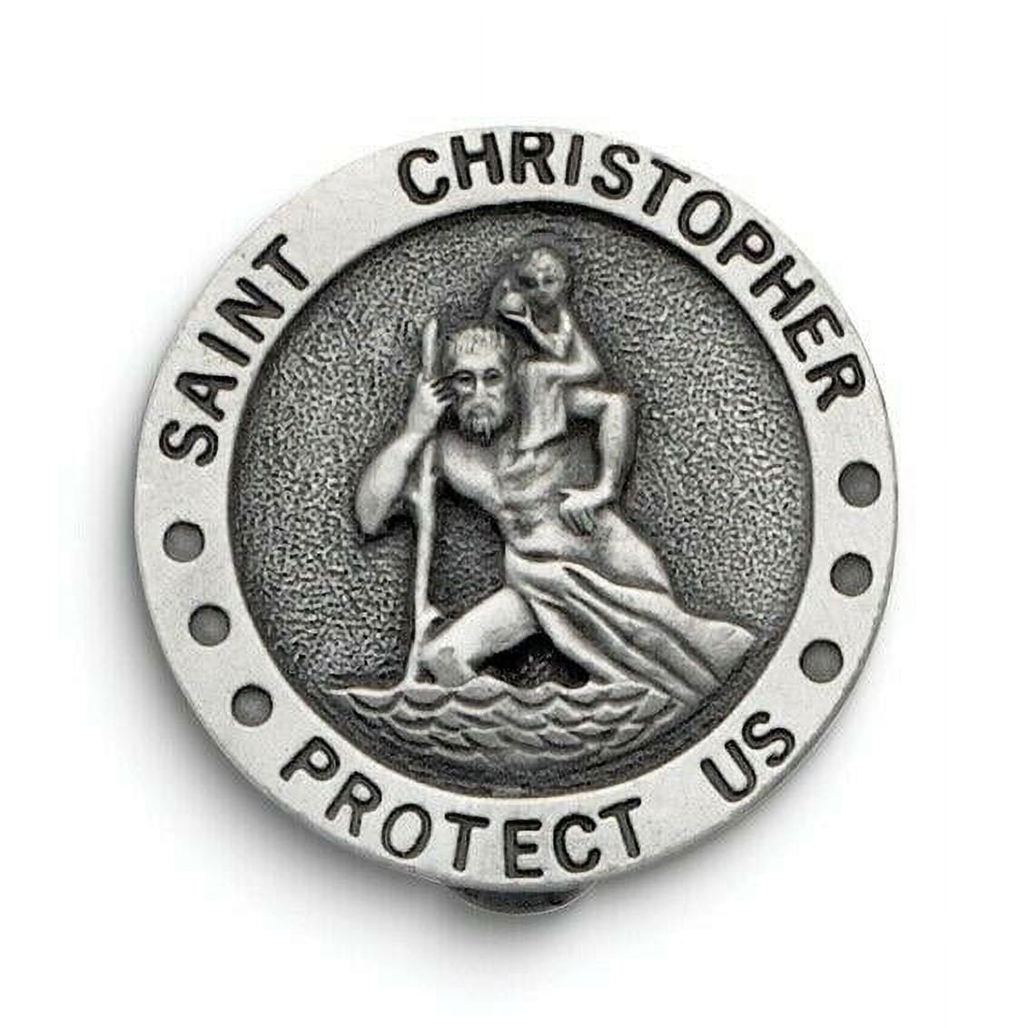 Cathedral Art (Abbey & CA Gift Auto Visor Clip, St. Christopher, One Size, Silver