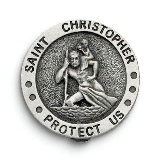 Cathedral Art (Abbey & CA Gift Auto Visor Clip, St. Christopher, One Size, Silver