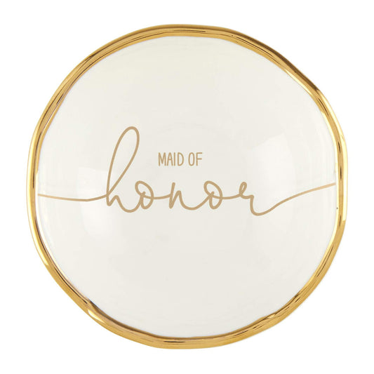 Creative Brands Santa Barbara Design Studio-Wedding Collection Ceramic Jewelry Dish, 3.25-Inch, Maid
