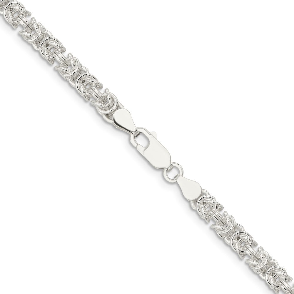 Sterling Silver 4.75mm Rounded Byzantine Chain 20 Inches