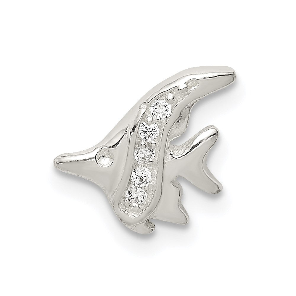 Sterling Silver CZ Fish Chain Slide