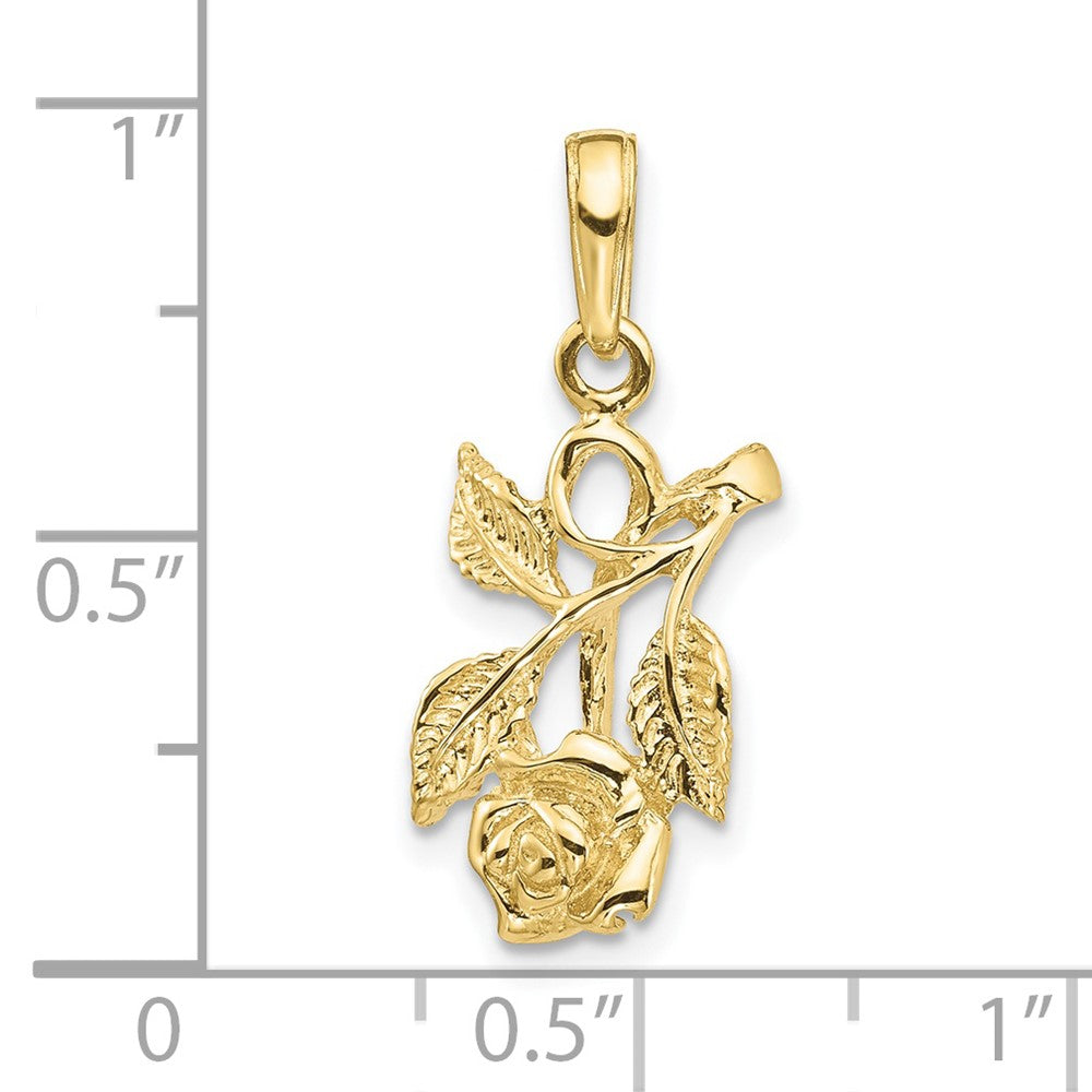 10k Rose Pendant Yellow Gold