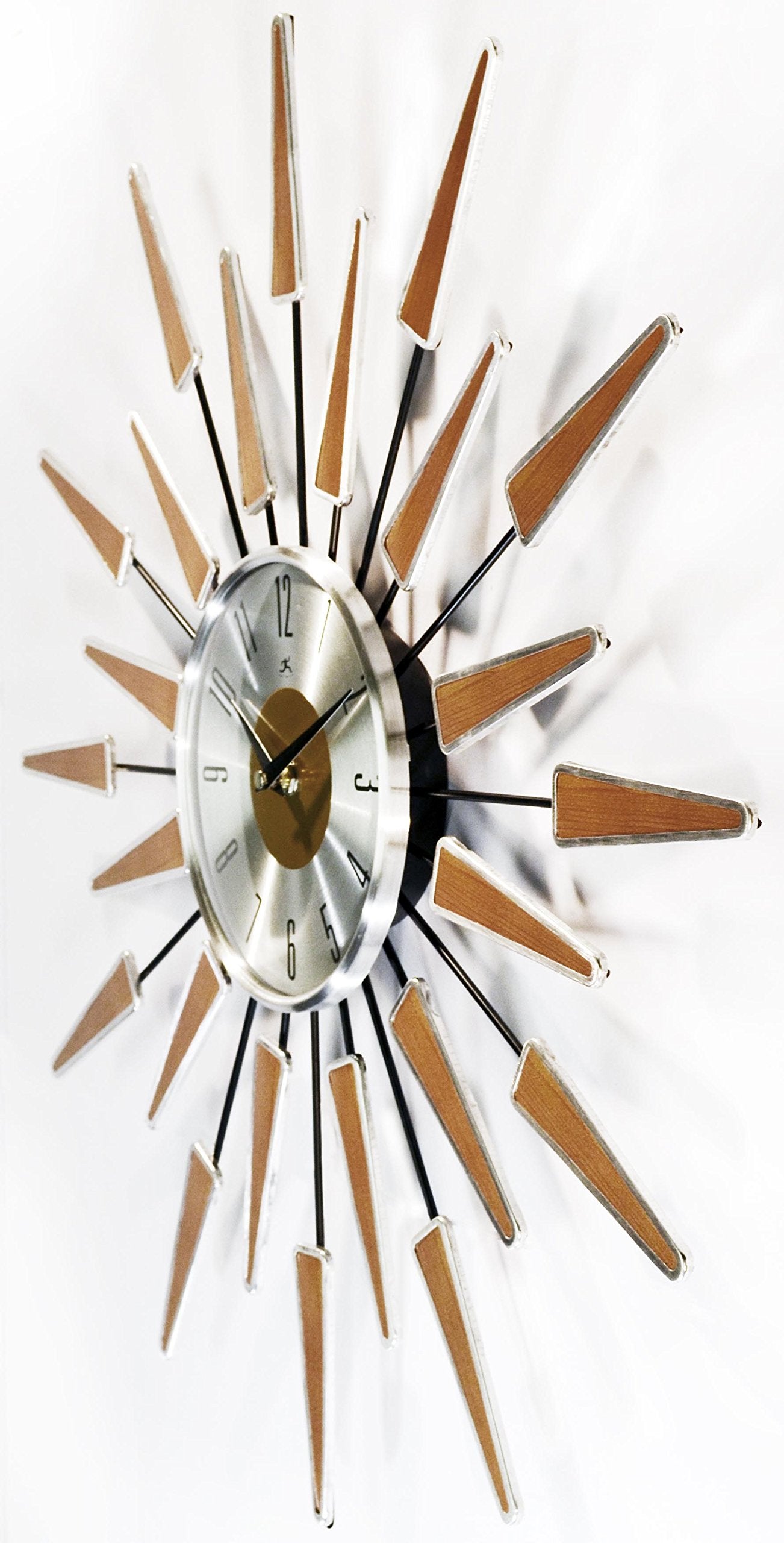 Infinity Instruments Satellite Starburst Mid-Century Modern Large 23 inch Wall Clock by  - 23 x 2 x 23