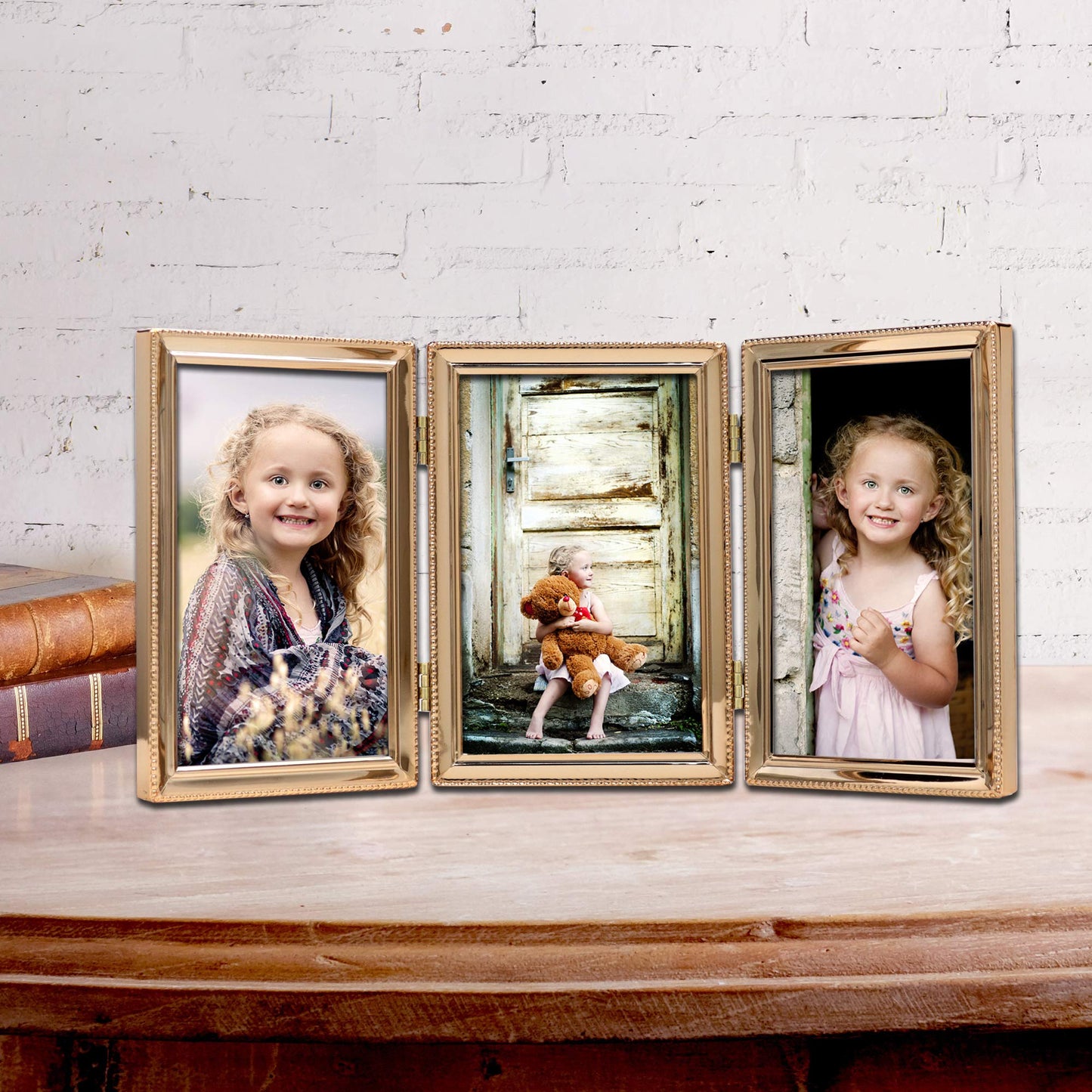Lawrence Frames 6.1" x 8.46" Metal Picture Frame, Gold