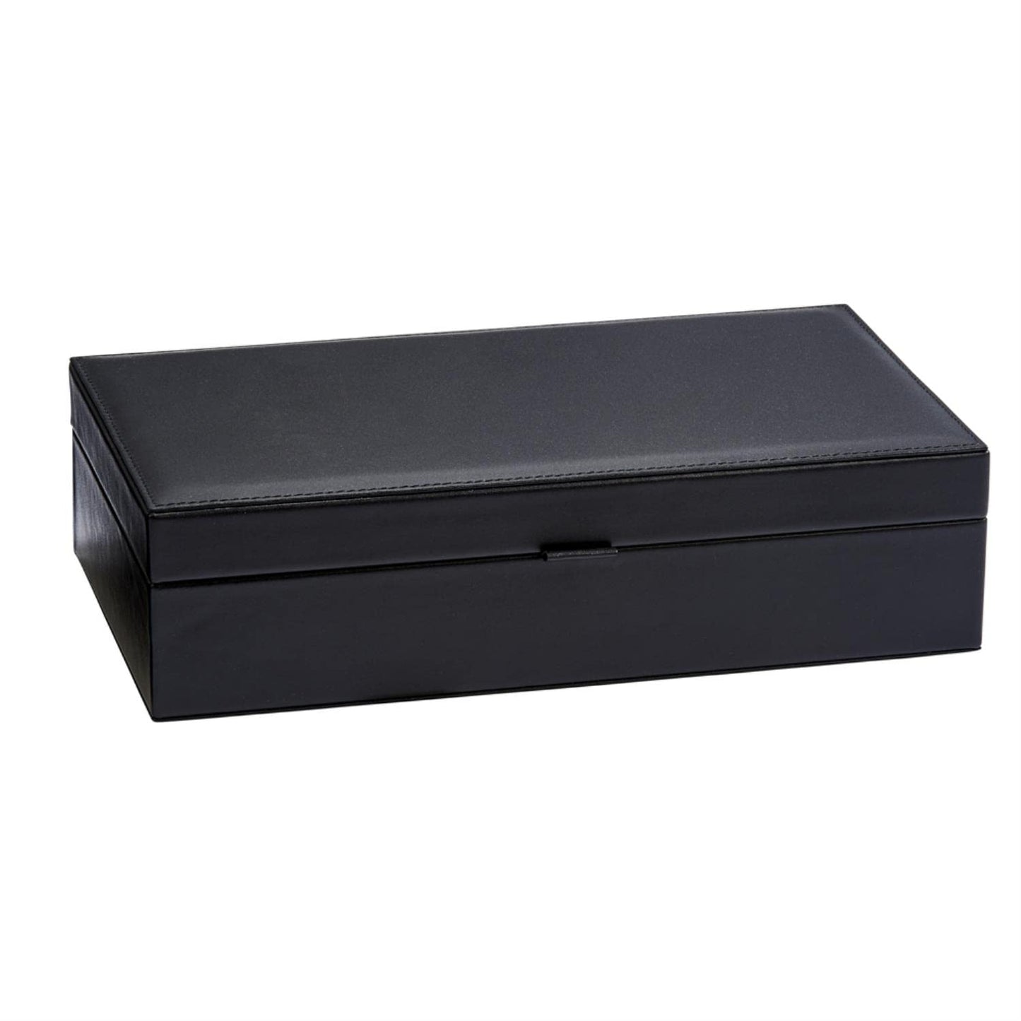 Creative Gifts International 056570 12 x 6.75 in. Leather Jewelry Box, Black