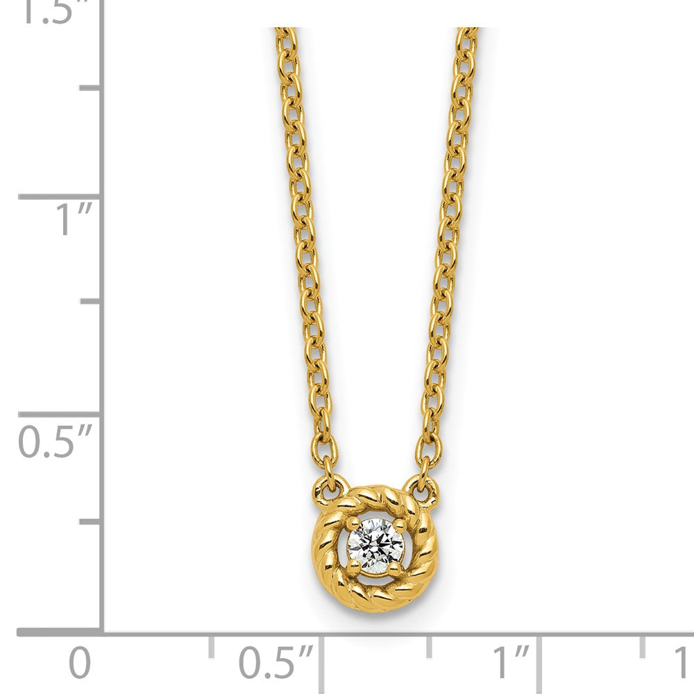 14K Polished and Twisted Diamond Necklace