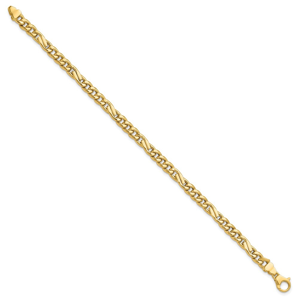 14K Polished Fancy Figaro Link Bracelet 7.5  inches